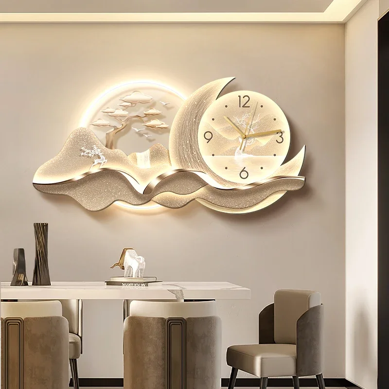 Aesthetic Creative Clock Wall Silent Design Restaurant Simple Fashion Wall Watch Chinese Style Horloge Murale Home Decoration