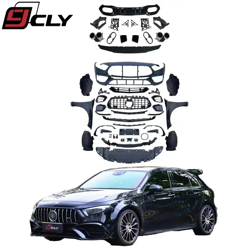 

CLY Auto parts Car body kit For Mercedes Benz A class w177 upgrade A45s AMG car bumper front rear with grill