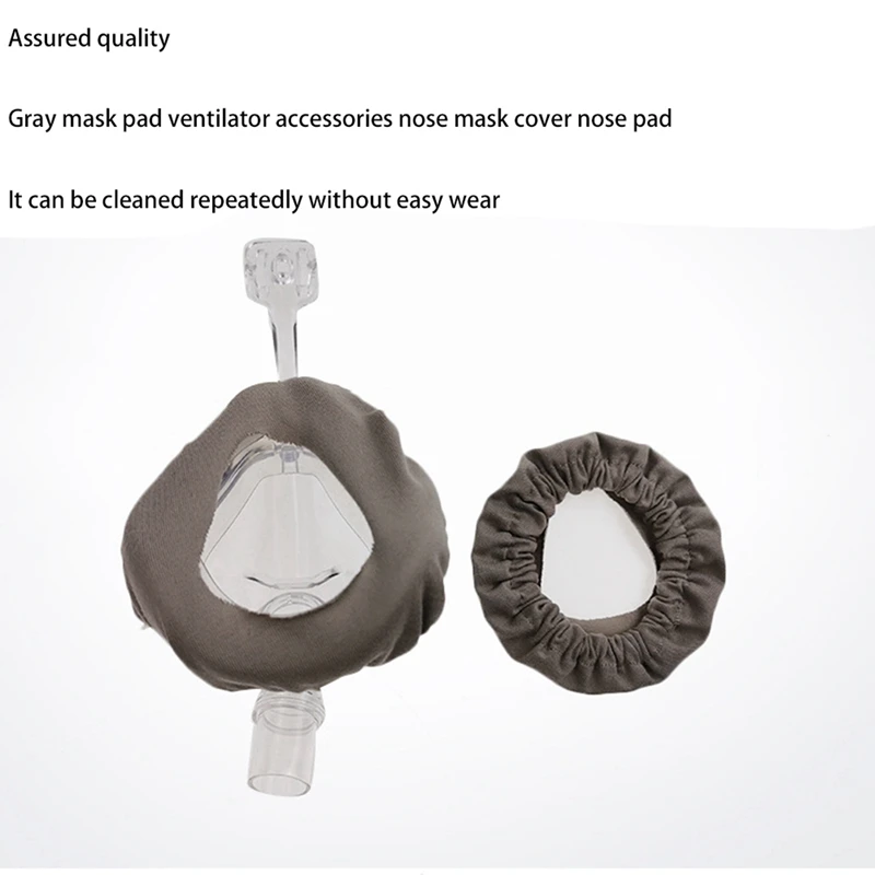 New-8 قطع من بطانات قناع CPAP قابلة لإعادة الاستخدام من القماش المريح لتقليل تسرب الهواء وتهيج الجلد وقابلة للغسل وسهلة التنظيف باللون الرمادي