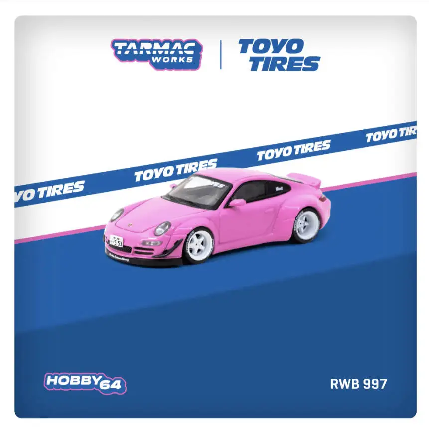 

Tarmac Works 1:64 Porsche RWB 997 Pink with Toyo Tires Diecast Car Model In Stock Ready To Ship