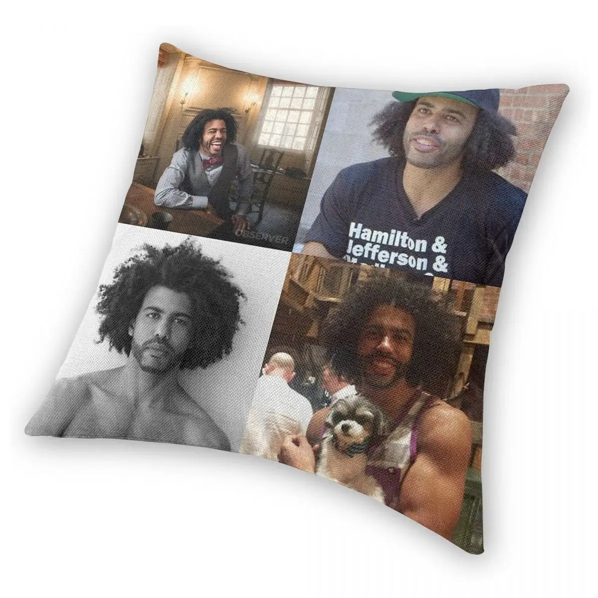 Daveed Diggs Collage Square Pillowcase Polyester Linen Velvet Pattern Zip Decorative Throw Pillow Case Car Cushion Case image 4