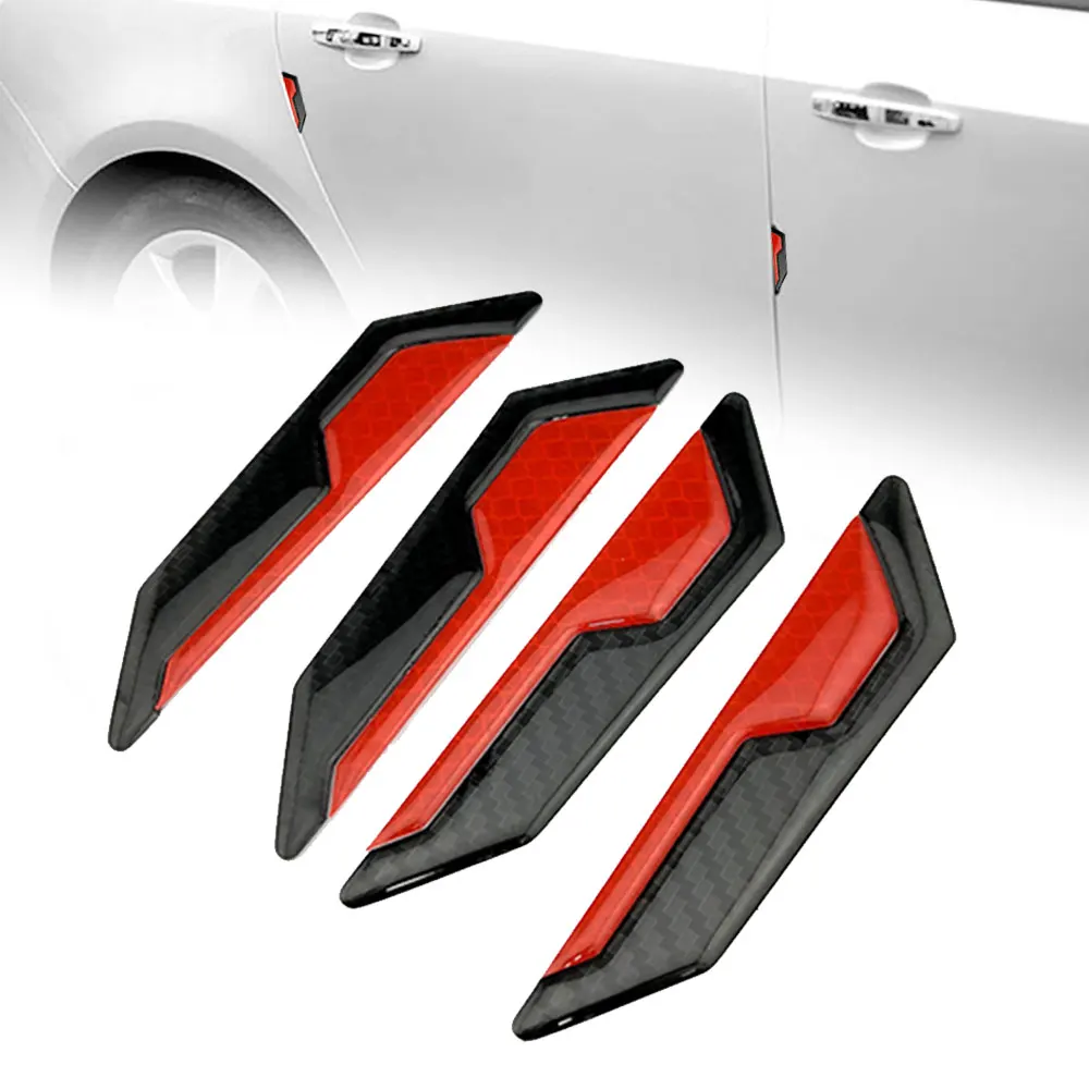 

4pcs Car Door Edge Scratch Protection Strip Anti-Collision Stickers Car Reflective Warning Decor Decal Auto Exterior Accessories