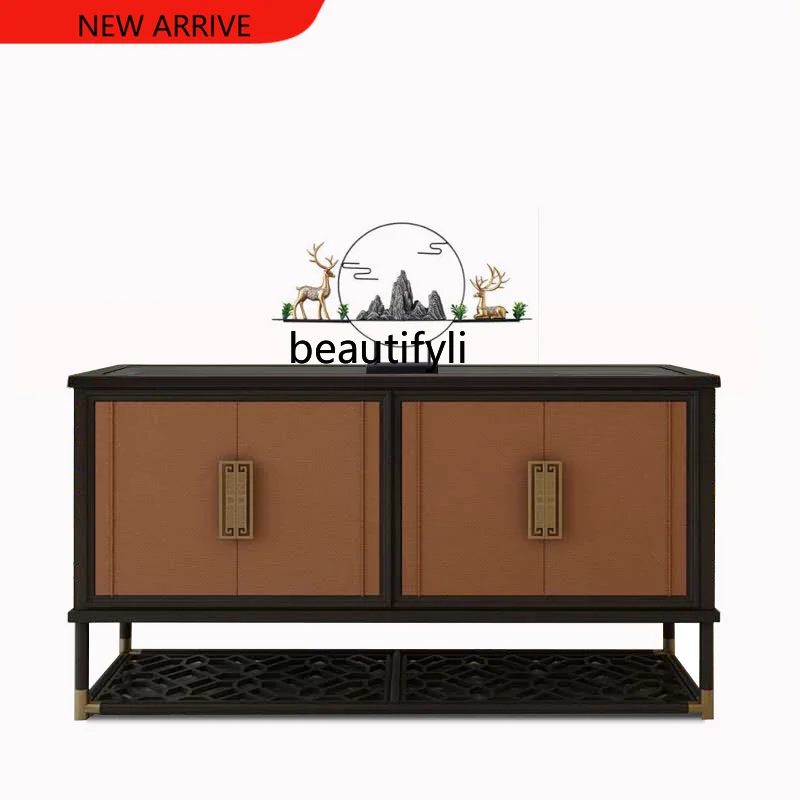 X New Chinese modern solid wood entrance table light luxury dining side cabinet partition locker decorative shoe cabinet