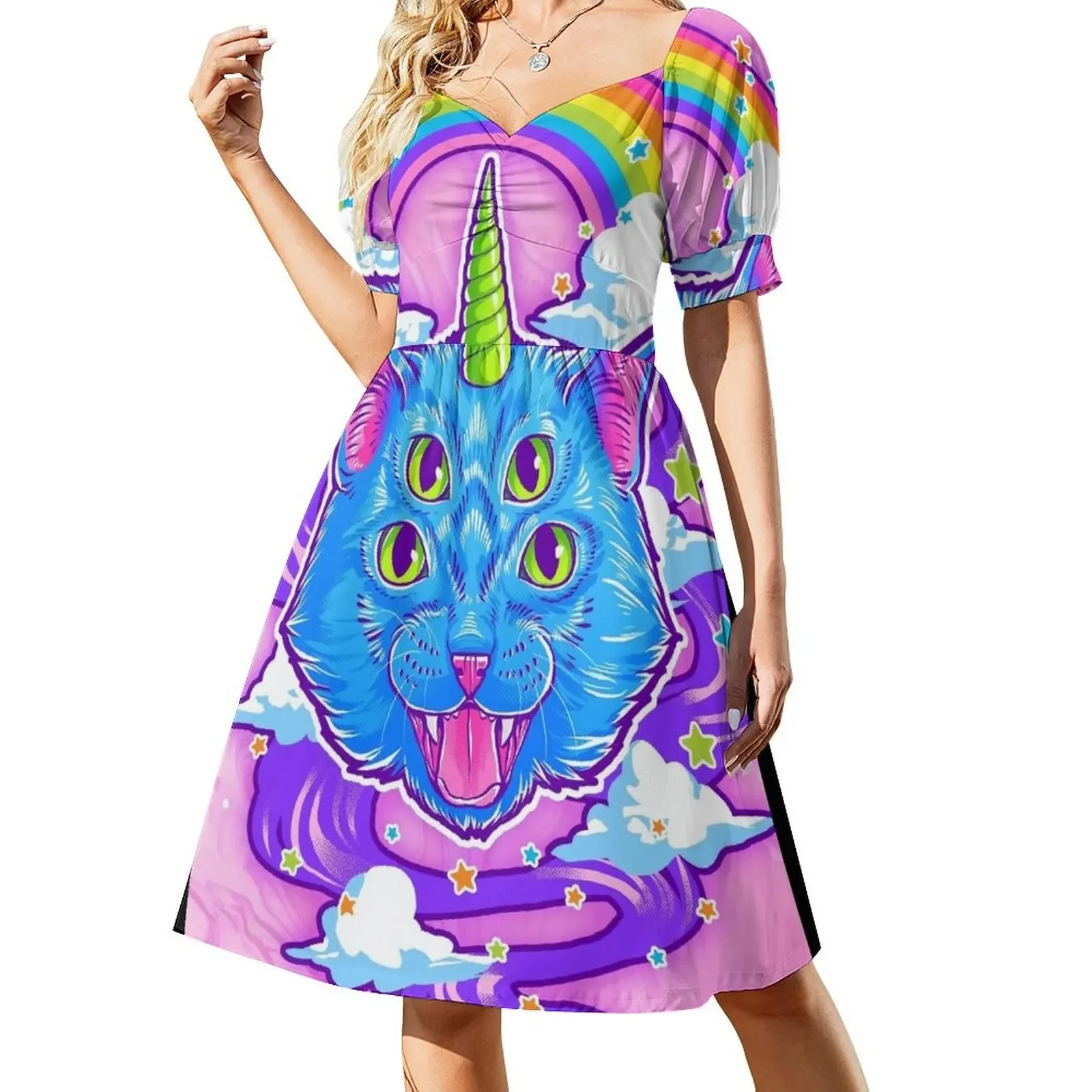 

Unicorn Cat Short-Sleeved Dress Clothing Elegant gowns women's summer dresses 2025 Dress