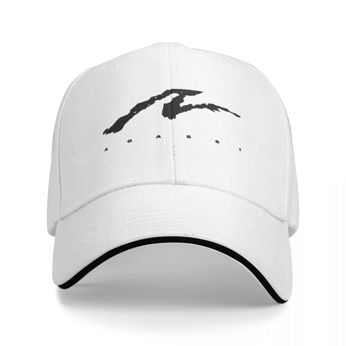 Andre Agassi Logo in schwarzer Baseball mütze Mode Strand Bobble Hat Frauen Hüte Männer