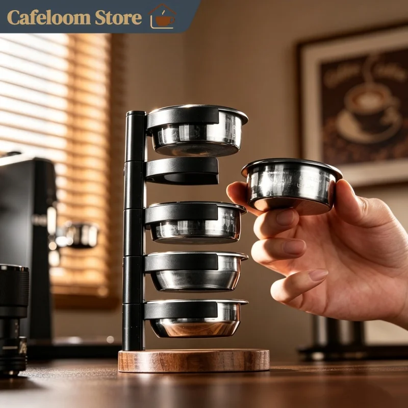 Bincoo 58mm Coffee Powder Bowl Storage Rack Blind Basket Storage Rack Professional Espresso Portafilter Accessories