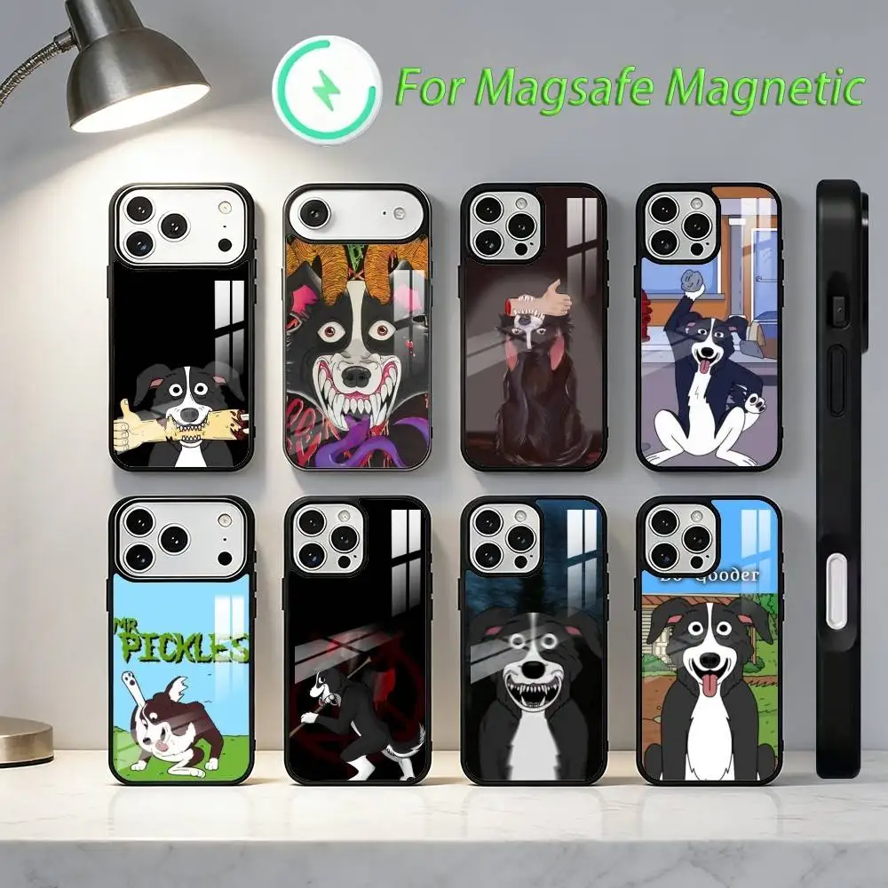 

Black Comedy Cartoon M-Mr. Pickles Phone Case For iPhone17,16,15,14,13,12,11,Plus,Pro,Max For Magsafe Wireless Charging case