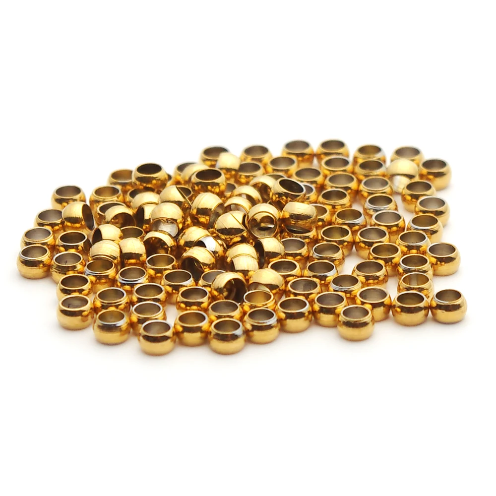 100-200Pcs 1.5 2 2.5 3mm Stainless Steel Ball Stopper Crimp End Beads Positioning Spacer Beads for DIY Jewelry Making Bracelets