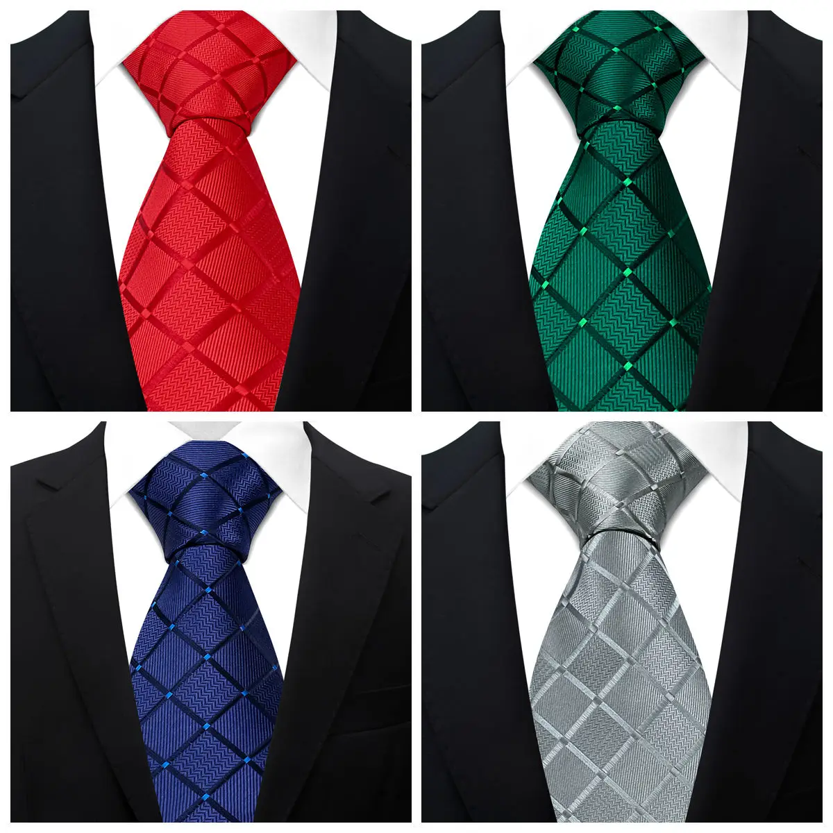 Fashion High Quality Men Plaid Tie British Design Classic Plaid Handkerchief Suit Accessory Business Formal Wedding Gift