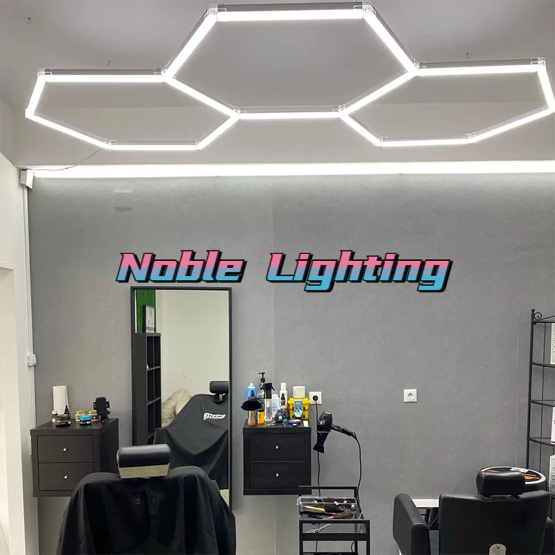 

1-5PCS Honeycomb Barbershop Hair Salon LED Ceiling Light Hexagon Garage Light 110V-240V Honeycomb LED Tube Lighting for Car Work