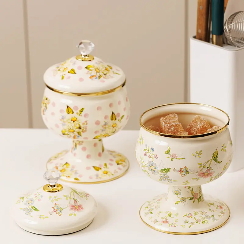 storage-jar-enamel-high-quality-steel-plate-cutlery-dessert-tall-bowl-living-room-decoration-kitchen-storage-container-candy-jar