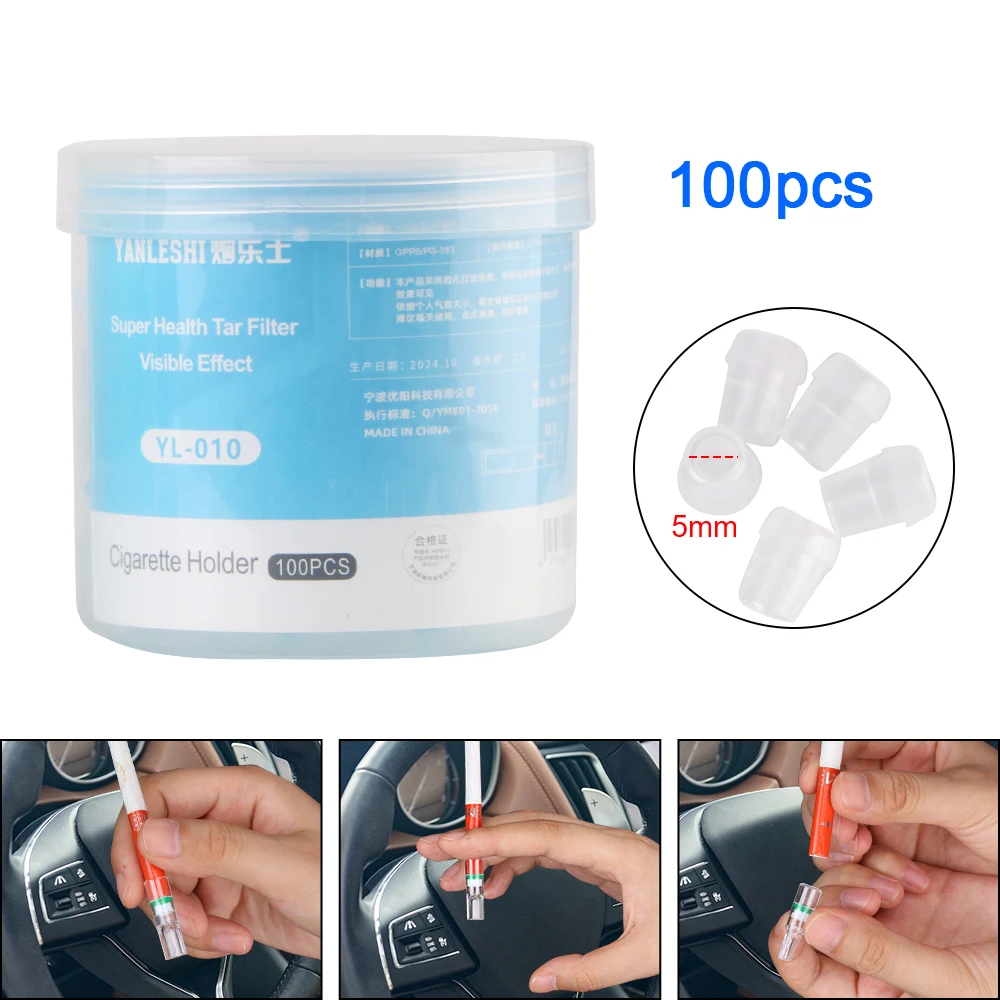 Disposable Cigarette Cleaning Holder Converter 100pcs Tobacco Cigarette Filter Smoking Accessories Smoking Reduce Tar Filtration