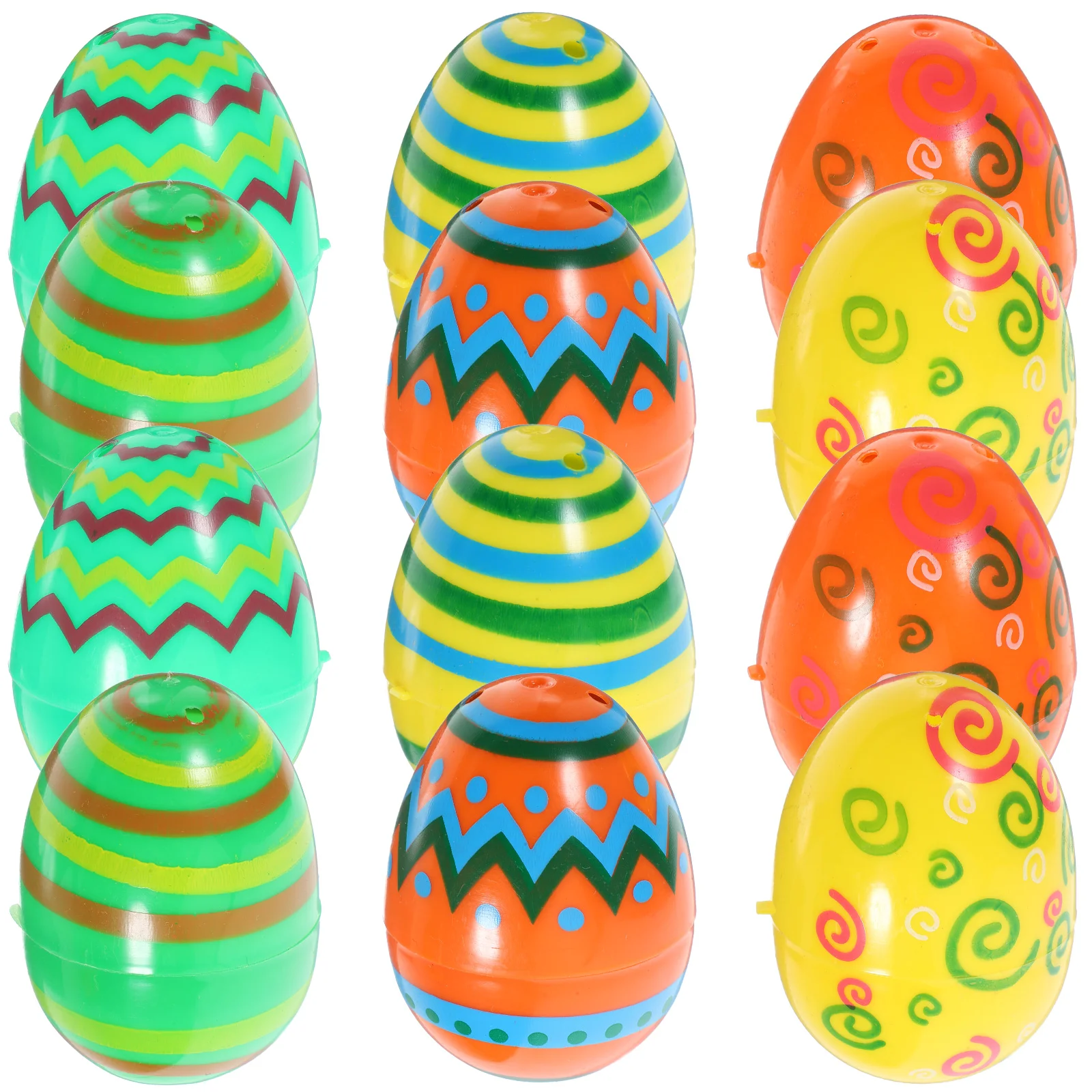 

12 Pcs Easter Egg Toy Ornament Candy Boxes Party Decoration Plastic Fillable Shape Ball Eggs Toys