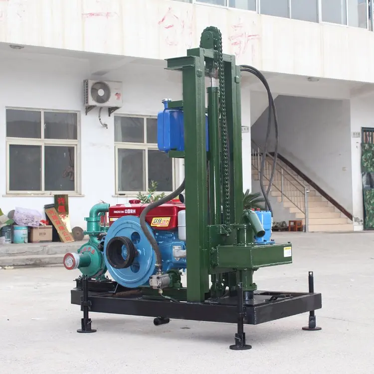 آلة حفر آبار المياه الصغيرة المحمولة 200 متر للبيع تتميز بمعدات جهاز حفر محرك مضخة التروس لألمانيا #3