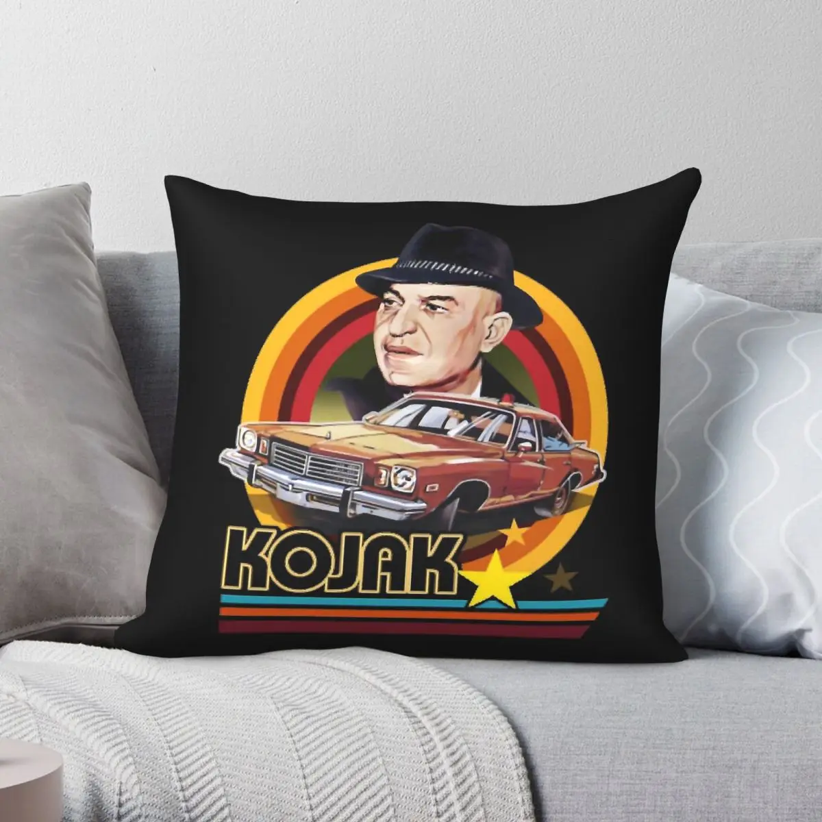 Kojak Telly Savalas Pillowcase Polyester Linen Velvet Printed Zip Decorative Room Cushion Cover