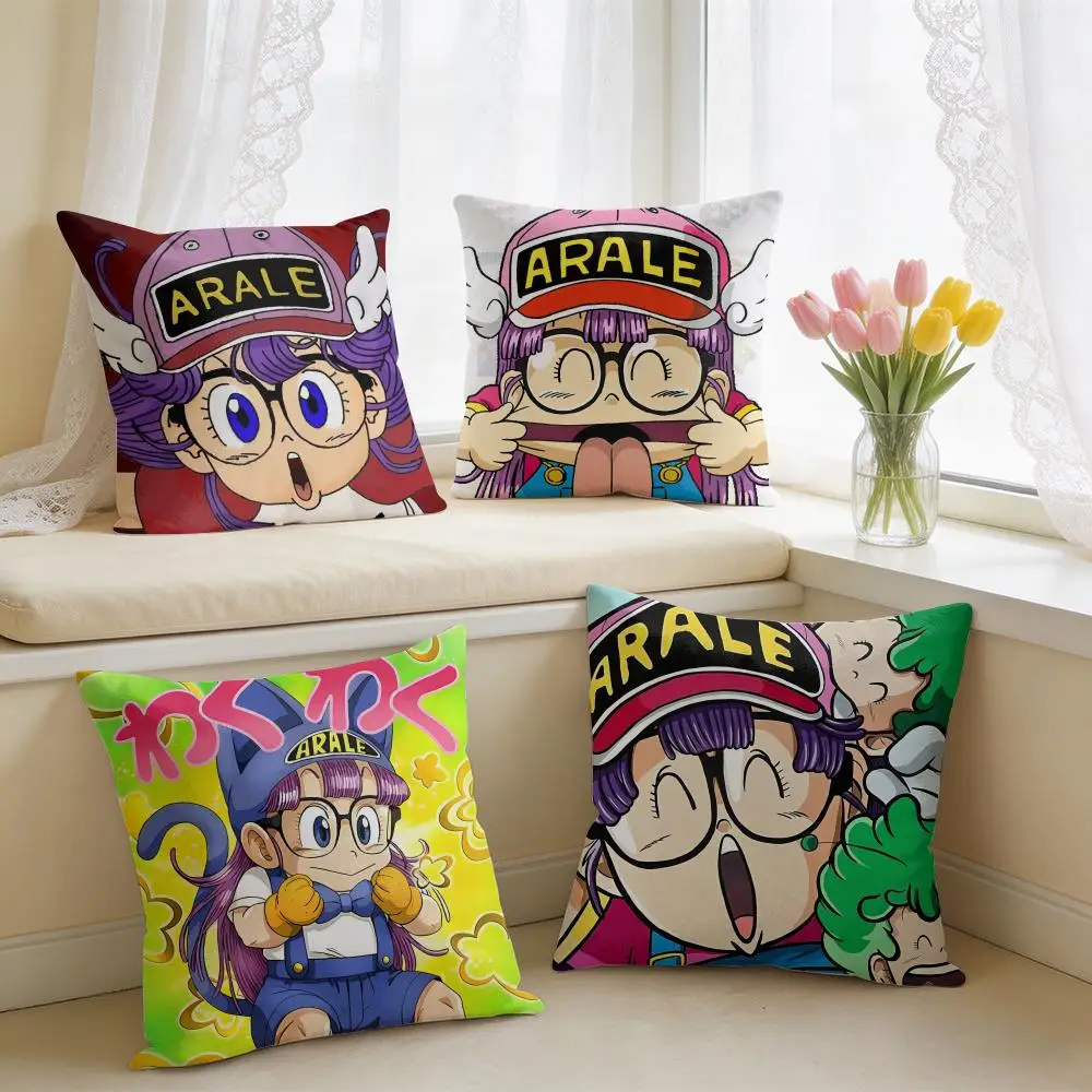 Dr SLUMP A-ARALE CHAN Cushion Cover Square Short Plush Pillow Case Living Room Sofa Home Decor Funda 40X40