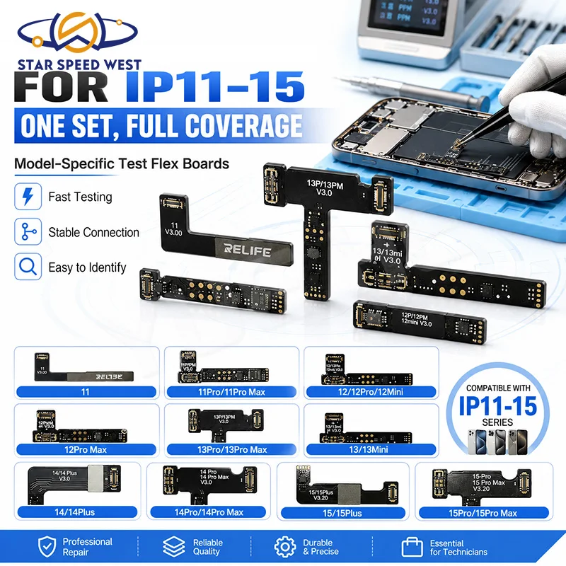 Großhandel 10/30/50 Stück RELIFE TB-05 Batterie-Flexkabel Reset-Zyklus für iPhone 11 12 13 14 15 Pro Max Reparatur-Ersatzteil-Set