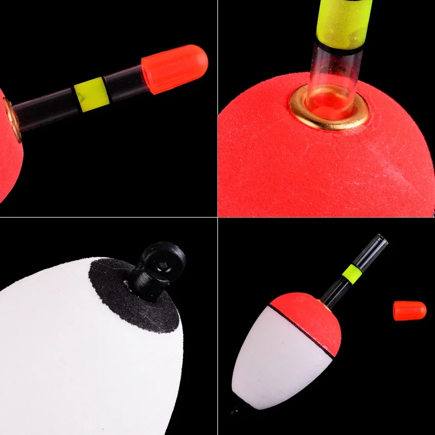 1Pcs EVA Luminous Fishing Night Float Light Stick Foam Plastic Bobber Sea Rock Fishing Striking Floats 10g-100g Fish Accessories