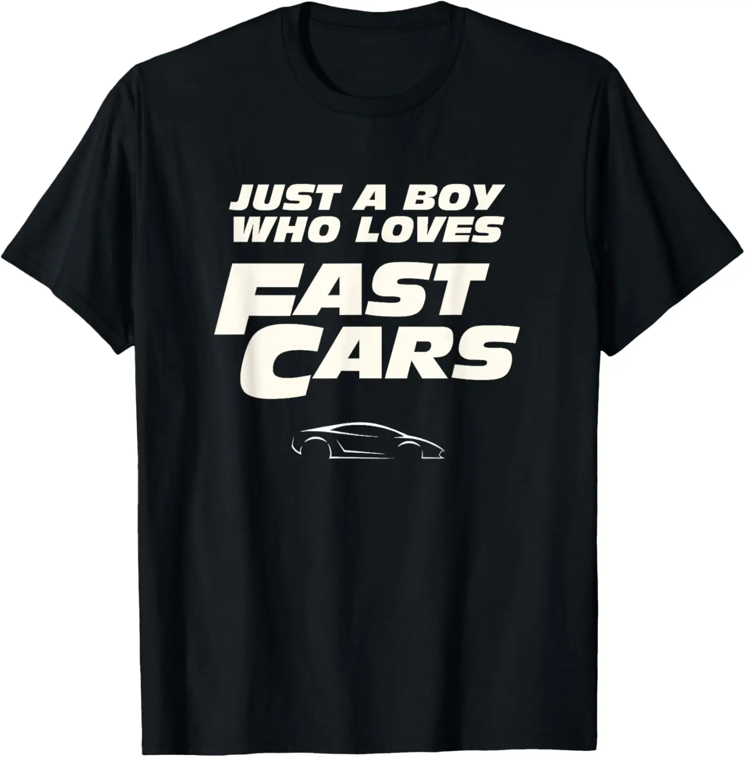 

Fast Car Just A Boy Who Loves Fast Cars Funny Gift T-Shirt