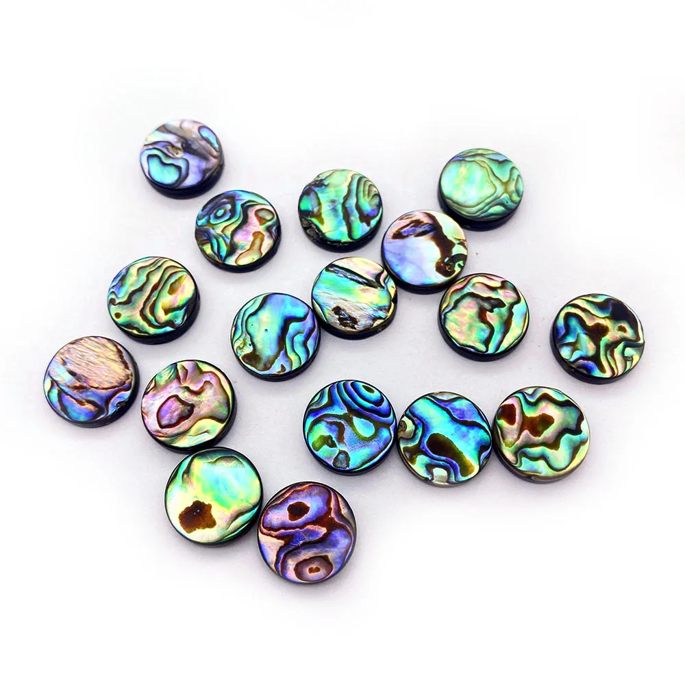 Natural Abalone Shell Beads Round Disc-shaped Loose Beads for Jewelry Making DIY Earrings Pendants Bracelet Necklace Accessories