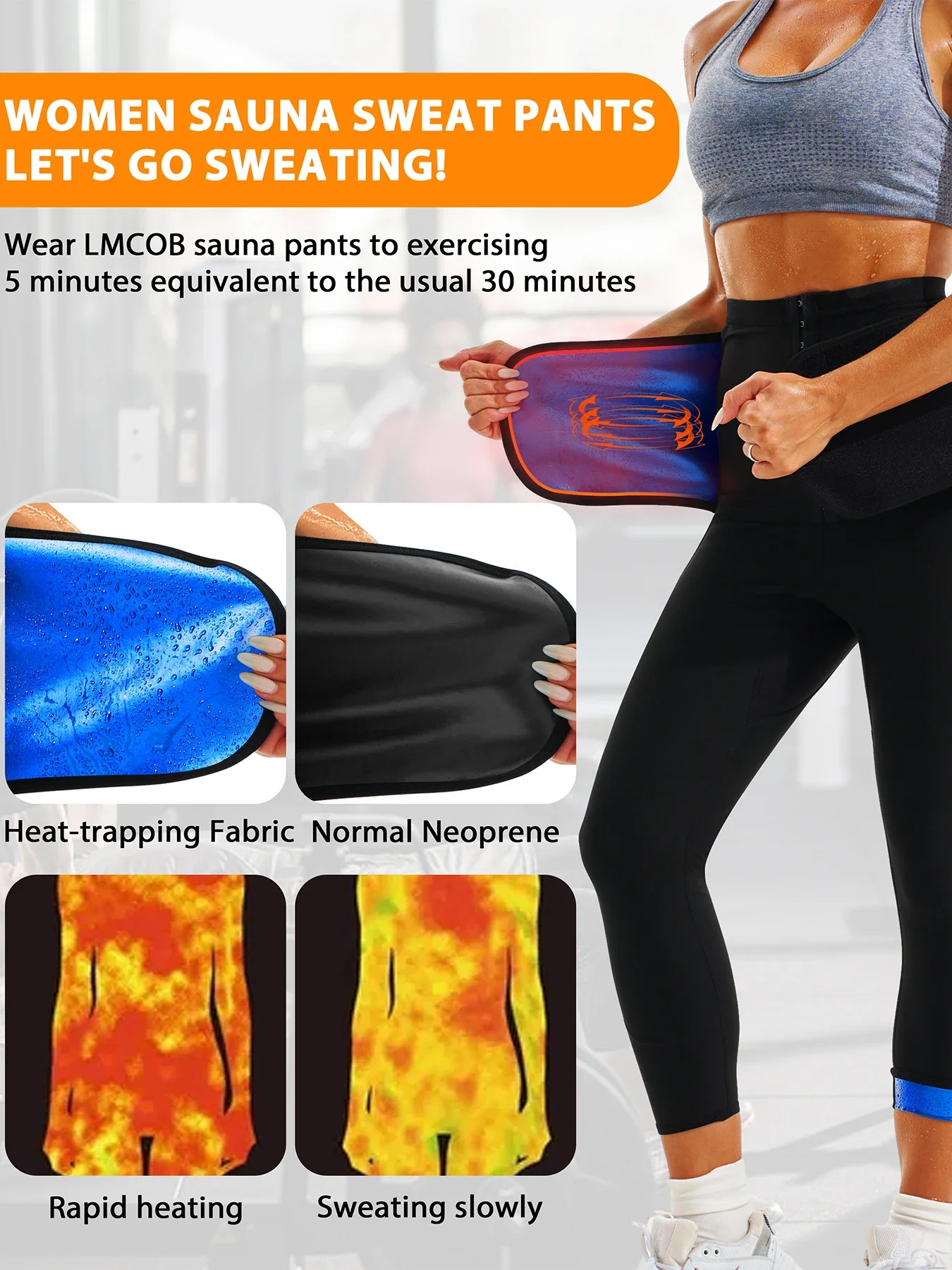 

Women Sauna Pants Fitness Exercise Slimming Leggings Workout Waist Trainer Thermo Trimmer for Women Slimming Body Shaper Workout