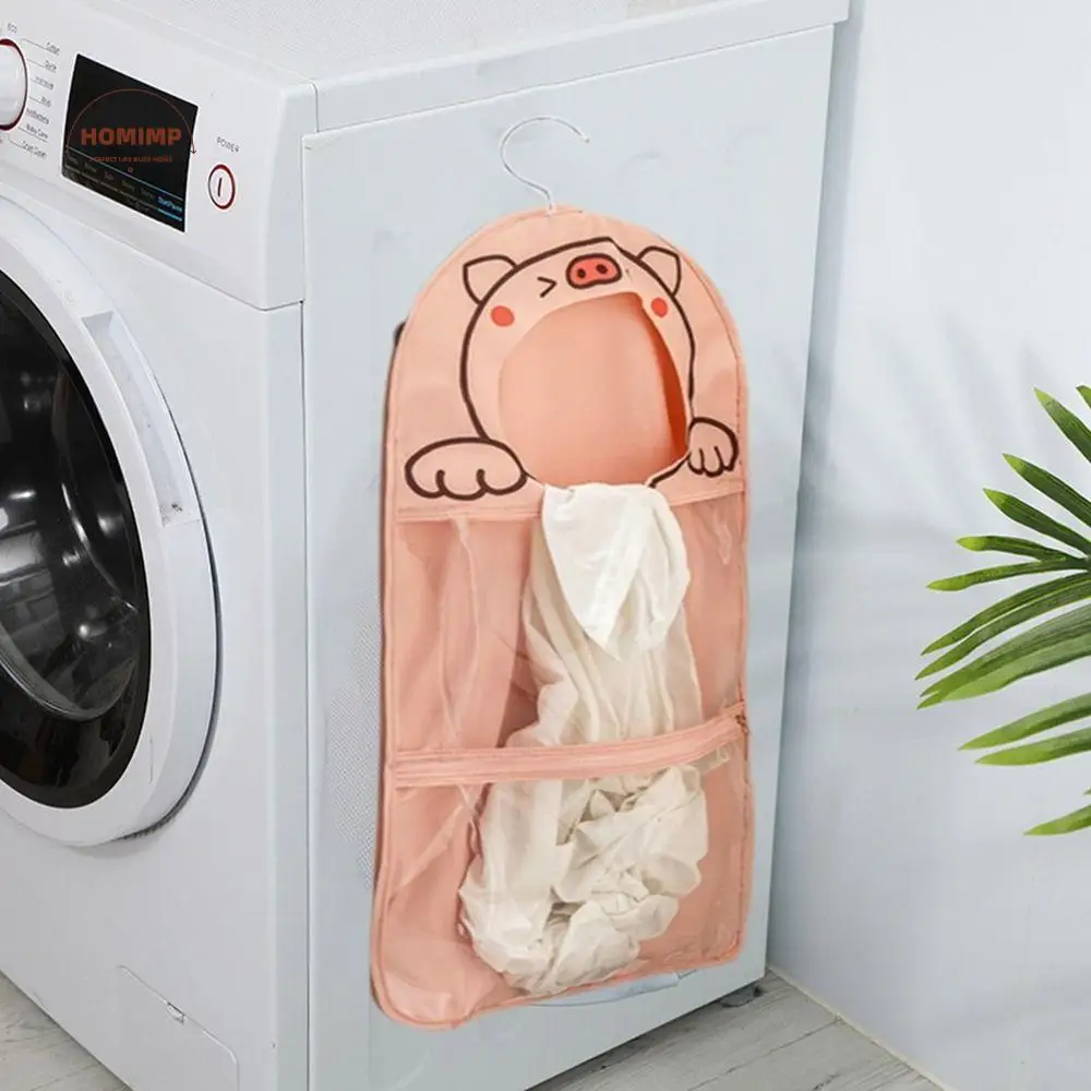 

Cute Wall Mounted Dirty Clothes Storage Bag Large Capacity Waterproof Laundry Bag Foldable with Hook Toy Storage Bags for Home