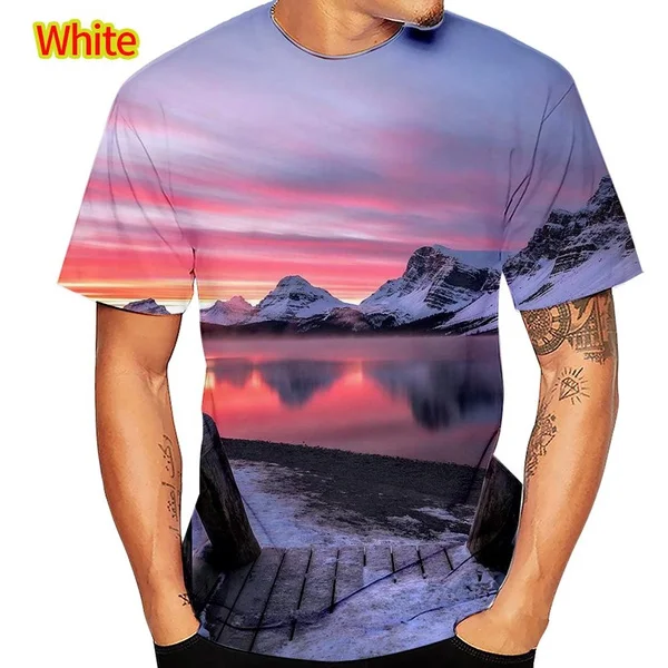 Men's Plus Size 3D Printed Countryside Landscape T-Shirt  Rural Nature Scene