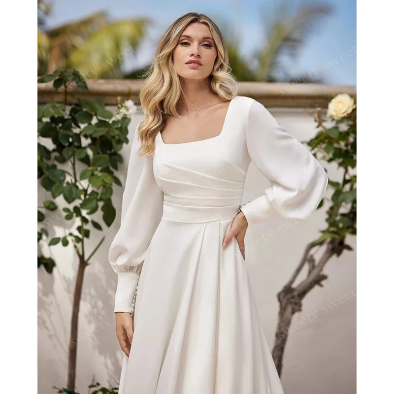 Graceful Wedding Dress Organza With Embroidery A-Line Beach Ballgown Boatneck Sleeveless Bride  Zipper Robe De Mariee Customized
