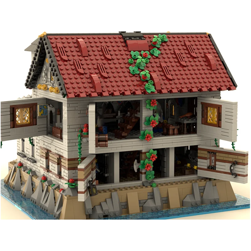 Moc série de arquitetura medieval castelo prisão medieval técnica tijolo diy conjunto montagem brinquedo aniversário das crianças presente natal
