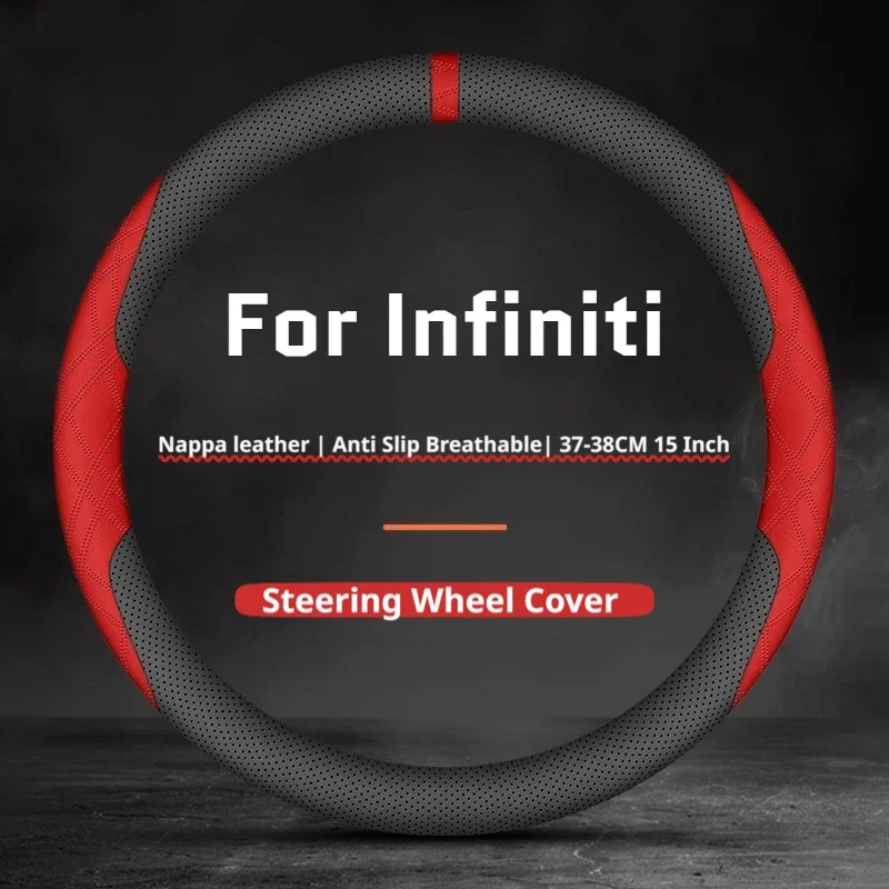 For3Infiniti3Leather3Car3Steering3Wheel3Cover3Stain-Resistant3Comfort3Grip3Fit3QX803QX603QX653QX553QX503Q503Q603Accessories