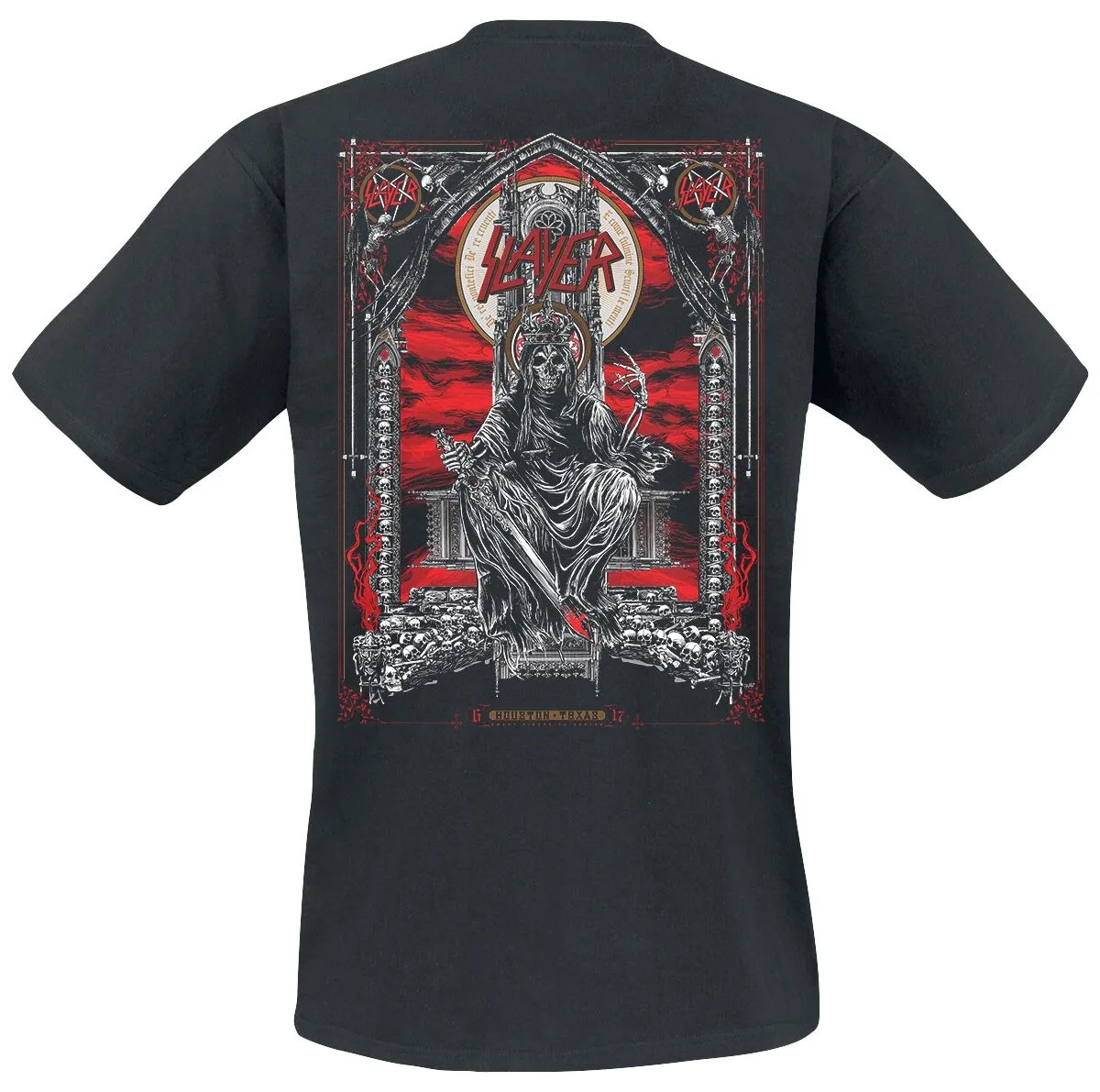 Slayer Eagle Pentagram Crest Print Baumwoll-T-Shirt für Männer und Frauen, Thrash Metal Band, Unisex-T-Shirt – Detail 5