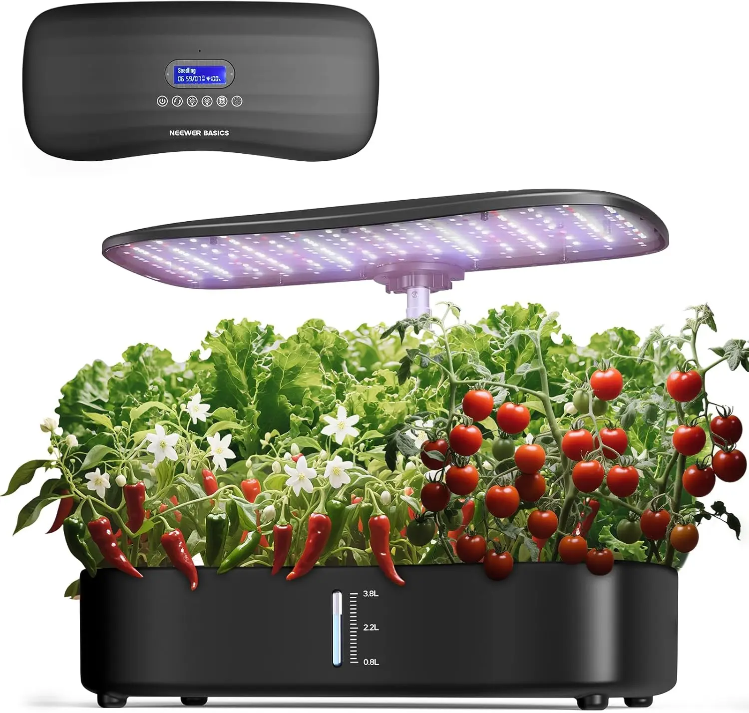 

Базовый комплект для гидропоники с LED-подсветкой для растений/3 режима выращивания/12 капсул/таймер/LCD/умное управление