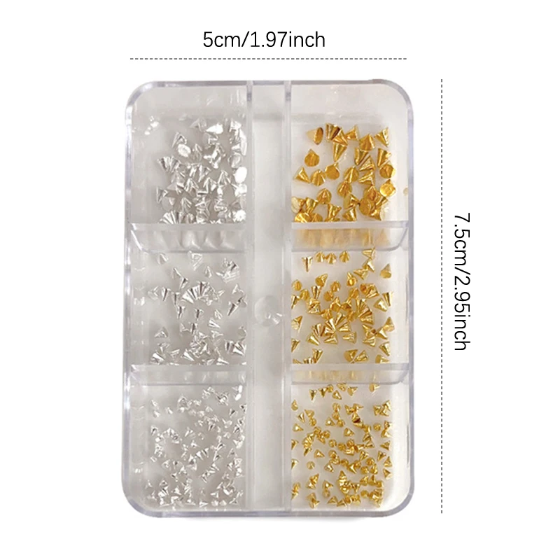 Nagelkunst Steentjes Decoraties Manicure Charms Mixgrootte Punk Stevige klinknagels HemiSphere Vierkant Scherpe kegel Goud Zilver K Gun Zwart
