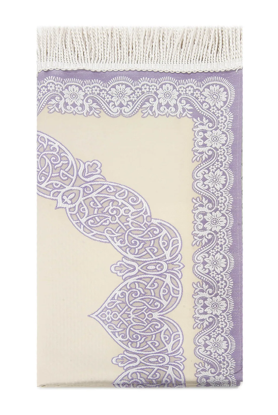 Lined Satin Jacquard Prayer Rug Lilac Muslim Islam Sheet Prayer Mat Holy Quraan Islamic Mats