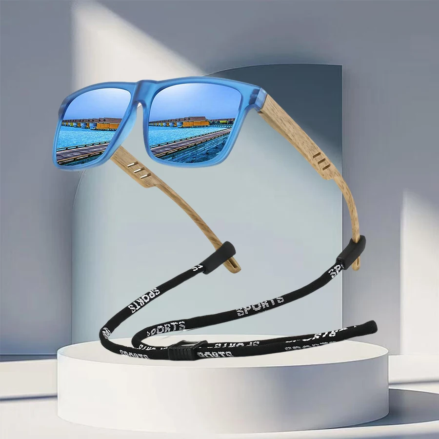 مع نظارات شمسية مربعة كلاسيكية للرجال والنساء UV400، نظارات واقية عصرية خفيفة الوزن للقيادة وصيد الأسماك #4