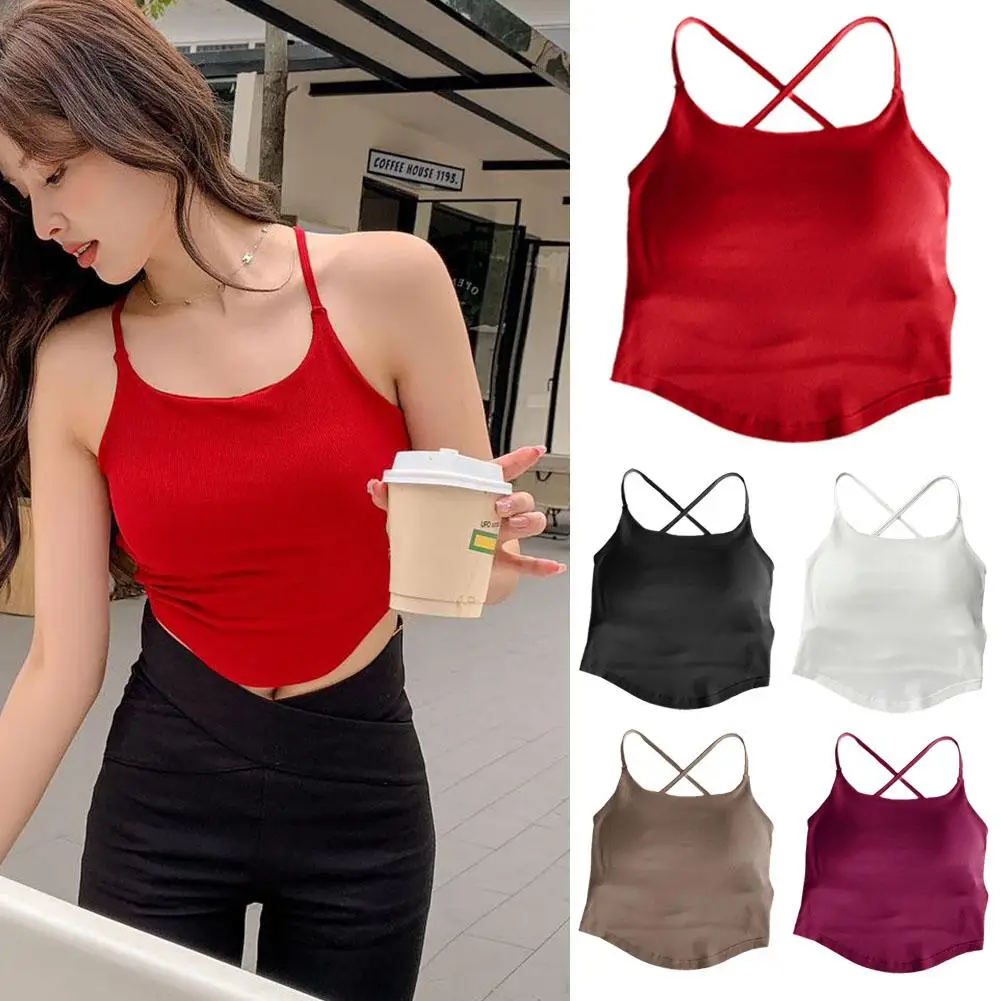 Popular Sewing Thread Camisole Cross Beautiful Back Big Sexy Open Discreet High Pad Machine Integrated Back Chest Quality N0J0