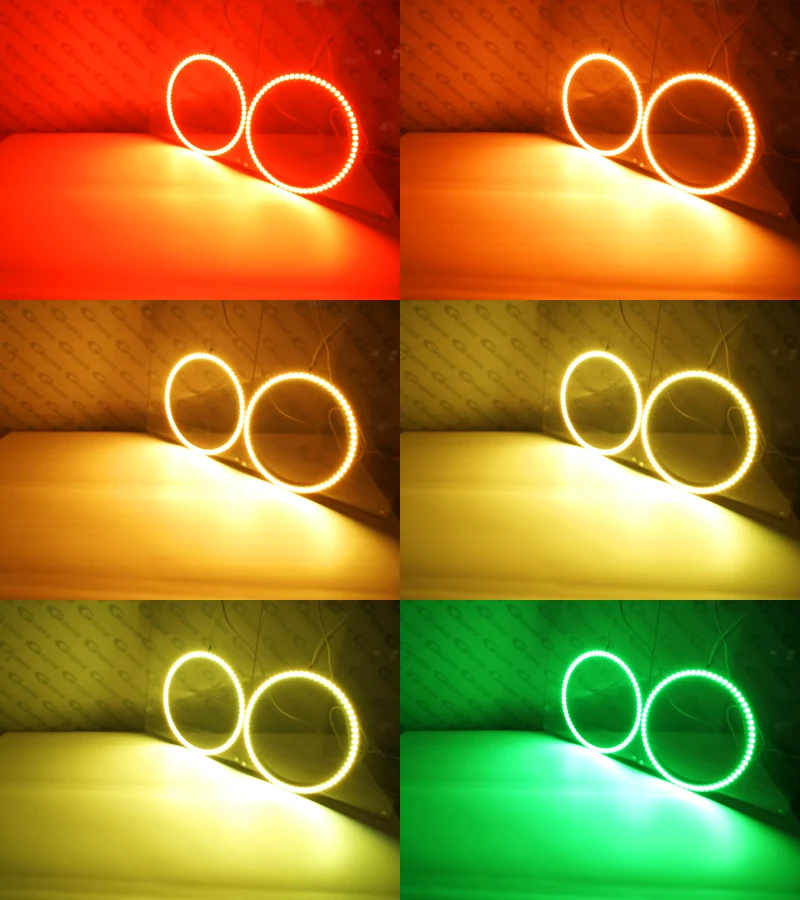 For Volkswagen VW Golf Mk1 Mk2 GTI RF Remote Bluetooth-Compatible APP Multi-Color Ultra Bright RGB LED Angel Eyes Kit Halo Rings