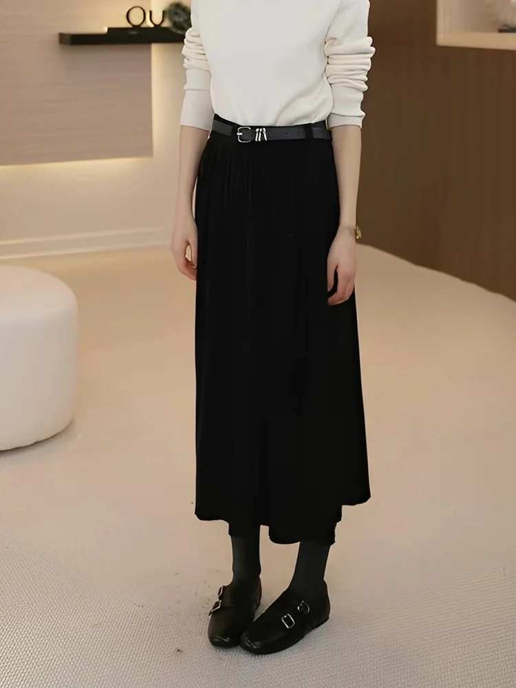 

OUDOEE Bla Slim Fit f Body Skirt Женская юбка-миди с высокой талией, прямая, А-силуэт, модная, новинка весны 2026