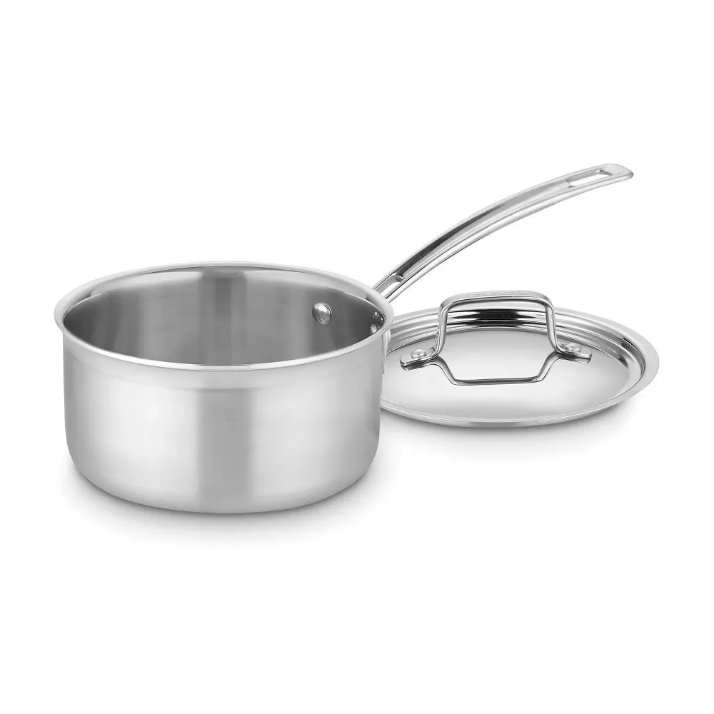 

2qt Stainless Steel Tri-Ply Saucepan with Cover Silver