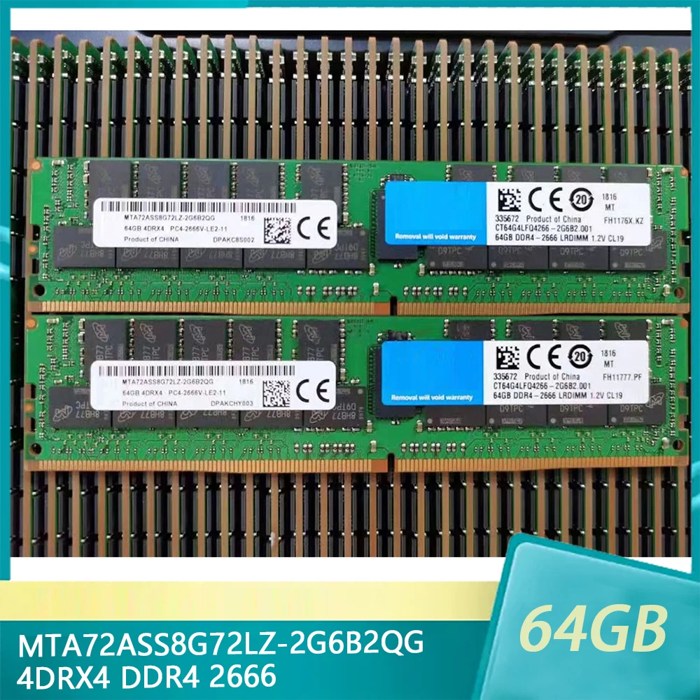 

1 шт. 64 ГБ 64 ГБ 4DRX4 DDR4 2666 PC4-2666V для серверной памяти MT MTA72ASS8G72LZ-2G6B2QG