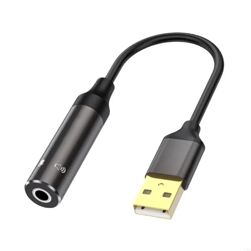 CORA USB To 3.5mm Auditory Adapter, External Sound Card For PC, Laptop Dsktop Devices