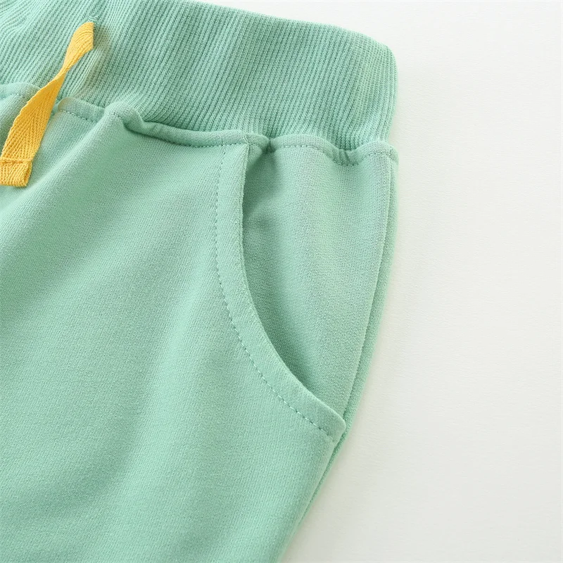 Jumping Meters 2-7T Boys Girls Sweatpants Drawstring Embroidery Full Length Children\'s Clothes Fashion Kids Trousers