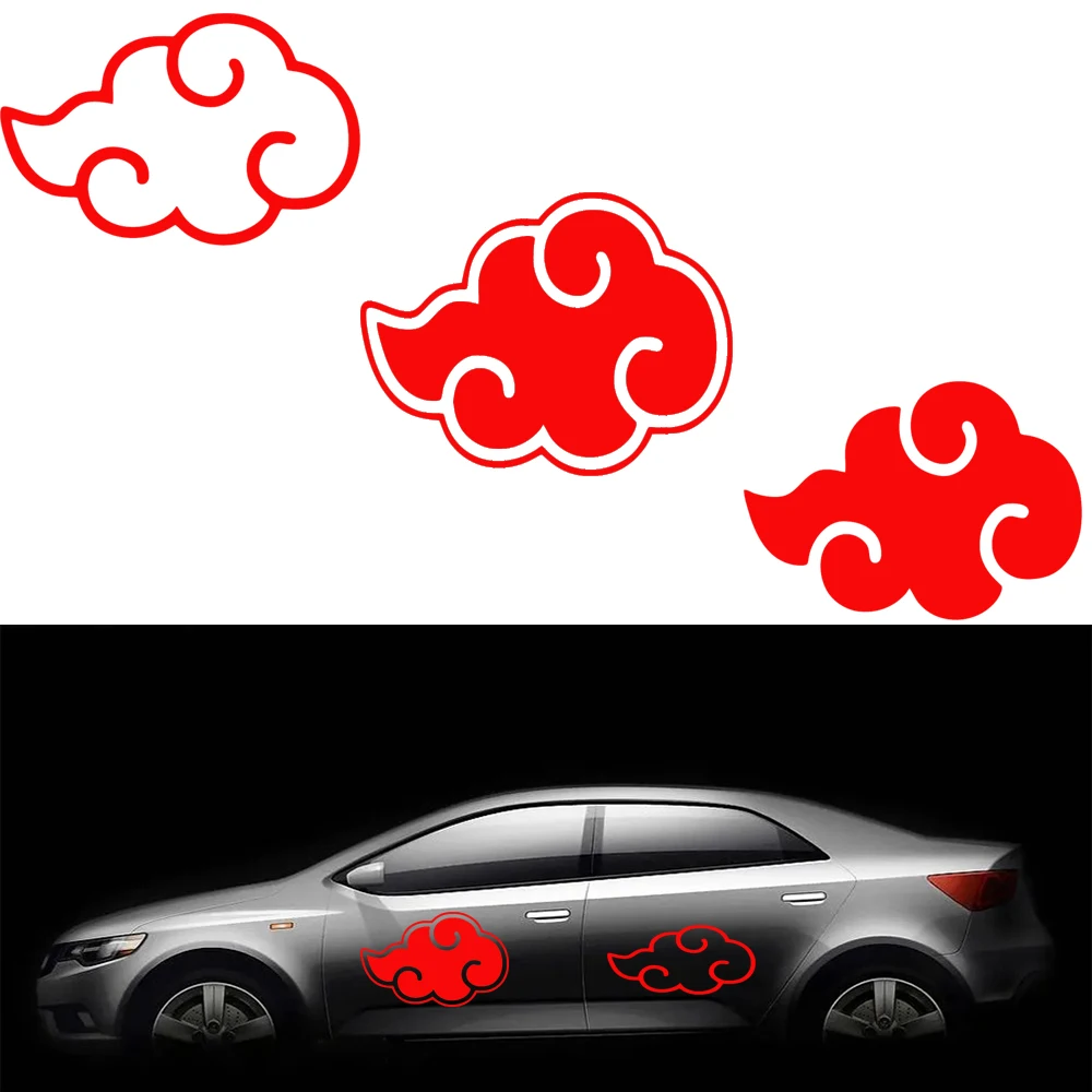 Car Stickers Customizable Waterproof Easy Install No Residue Anime Ninja Red Cloud Vinyl for Car Laptop Wall Multi Sizes