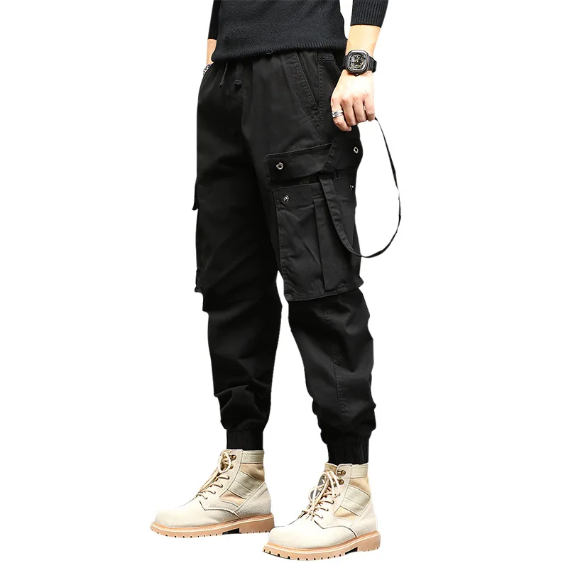 Vestiti primaverili da uomo Harajuku pantaloni Cargo Hip Hop alla moda tuta multitasche con coulisse Harem pantaloni moda uomo E517