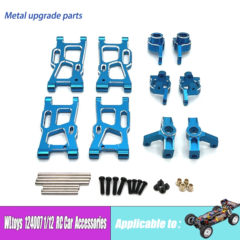 Nuevo WLtoys 124007 1/12 coche teledirigido sin escobillas 4WD 75 KM/H accesorios de coche piezas de mejora coches Rc para adultos brazos de Metal copa de dirección