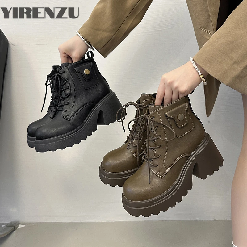 

Women's Ankle Boots Thick Soled Casual Vintage Cool Knight Boots Winter New High Heels Comfortable Roman Style Women's Shoes