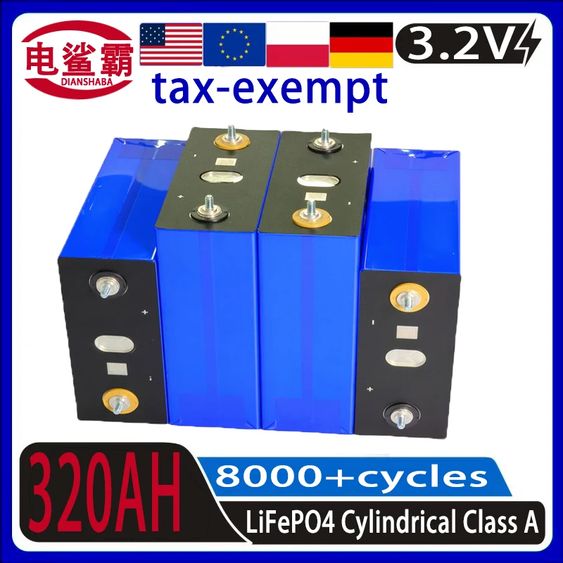

A-класс LiFePO4320Ah перезаряжаемая 3,2 В DIY12V24V48V, 8000 + цилиндры, используется для кемпингового снаряжения, аккумуляторов для солнечной системы гольфа RV