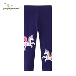 Jumping Meters 2-7T Unicorn Embroidery Autumn Spring Girls Leggings Pants Clothing Full Length Girls Baby Skinny Pencil Pants