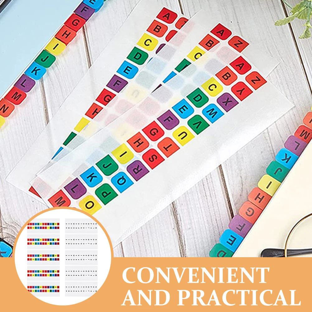 10 Sheets Color Alphabet Tabs Notepad Page Markers Small Sticky Tabs Alphabet File Guides Tabs