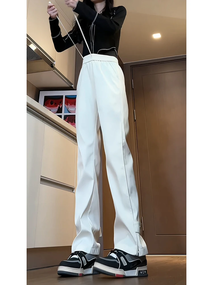 

Женские мягкие водонепроницаемые брюки с высокой талией, прямые, повседневные, модные, для работы, зимние, с высокой посадкой